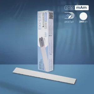 White disposable papmAm files for straight nail file Staleks Pro Expert 20 240 grit (50 pcs)