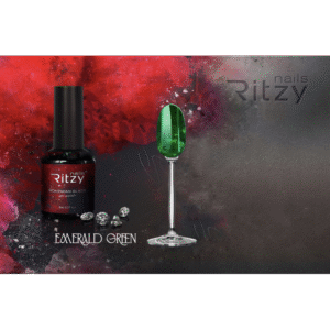 BOHEMIAN Glass gel polish EMERALD GREEN (top free)