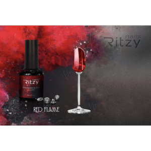 BOHEMIAN Glass gel polish RED FLAME (top free)