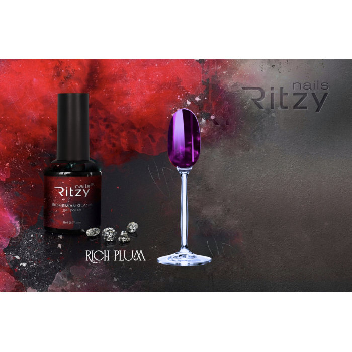 BOHEMIAN Glass gel polish "Rich Plum" (tpo free)