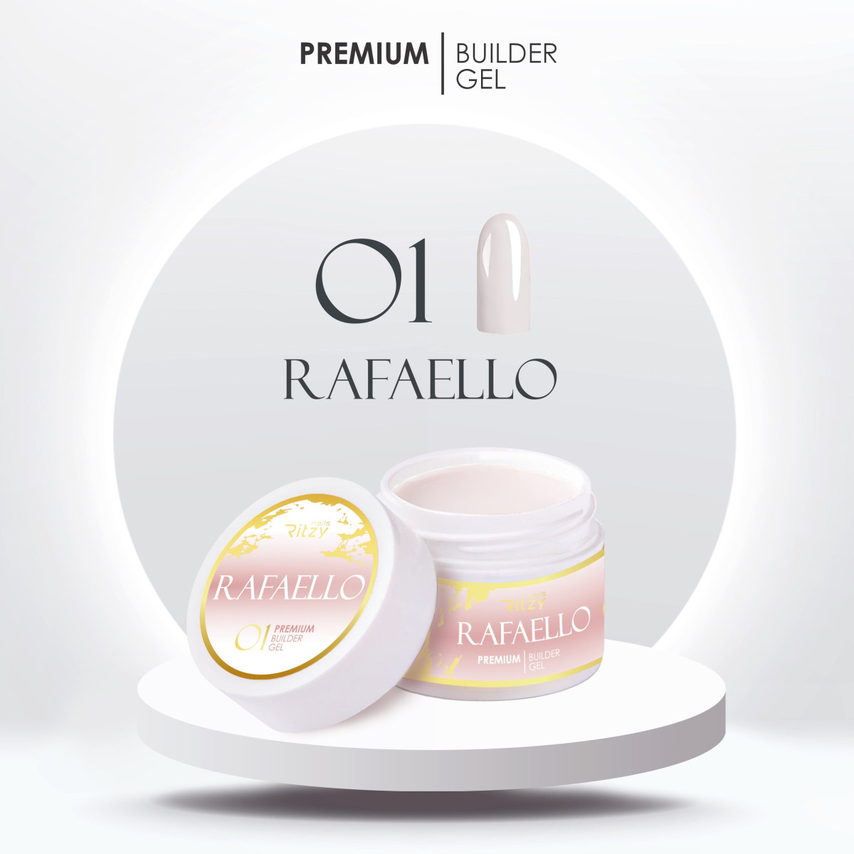 PREMIUM builder gel RAFAELLO 01 45ml (tpo free)